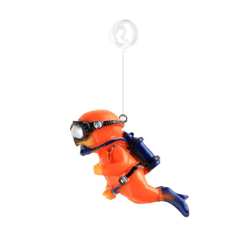 Schwebender Taucher Aquarium Ornament - Realistische U-Boot-Taucher Dekoration für Aquarium, Fügt Spaß & Stil zu Ihrem Aquascape hinzu red
