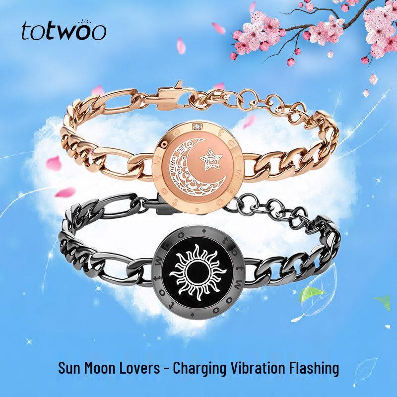 Totwoo Smart Partnerarmband: Fernbeziehungsgeschenk für den Valentinstag. Sun & Moon Stellar Bead Bracelet - Coexist