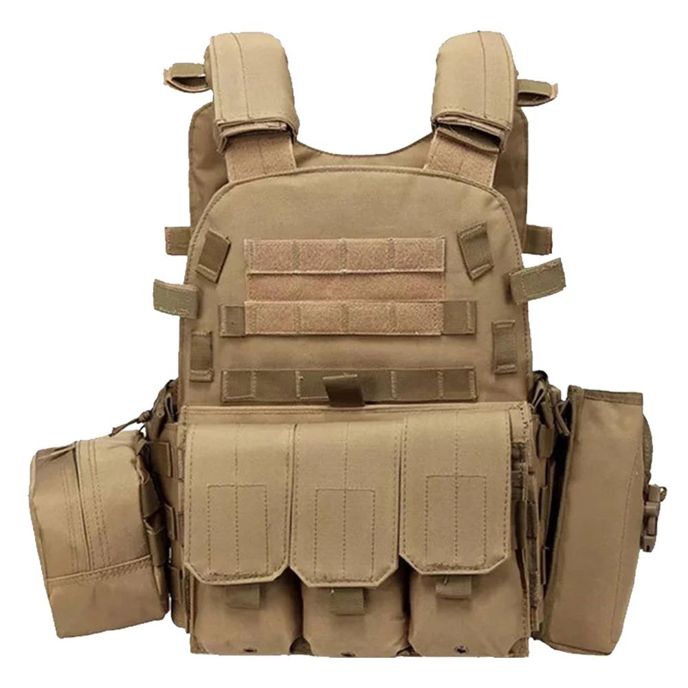 Nylon Taktische Weste Körperschutz Jagd Tarnung Plattenträger Weste Kampf MOLLE Militär Armee Weste Outdoor Airsoft Ausrüstung braun