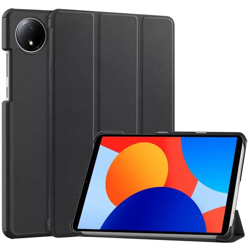 Für Xiaomi Redmi Pad SE 8.7 Hülle 2024 Neue dreifach klappbare Tablet-Hülle aus PU-Leder mit Ständer Funda für Redmi Pad SE 8,7 Zoll Smart Case Redmi Pad SE 8.7 schwarz