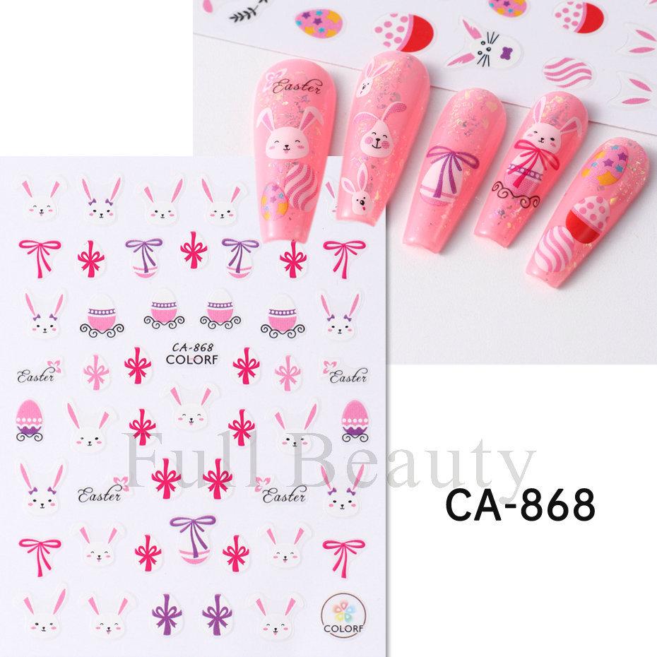 Ostern 3D Nagelaufkleber Blumen Pflanzen Nail Art Aufkleber Blumen Frühling Schieber Maniküre Dekor