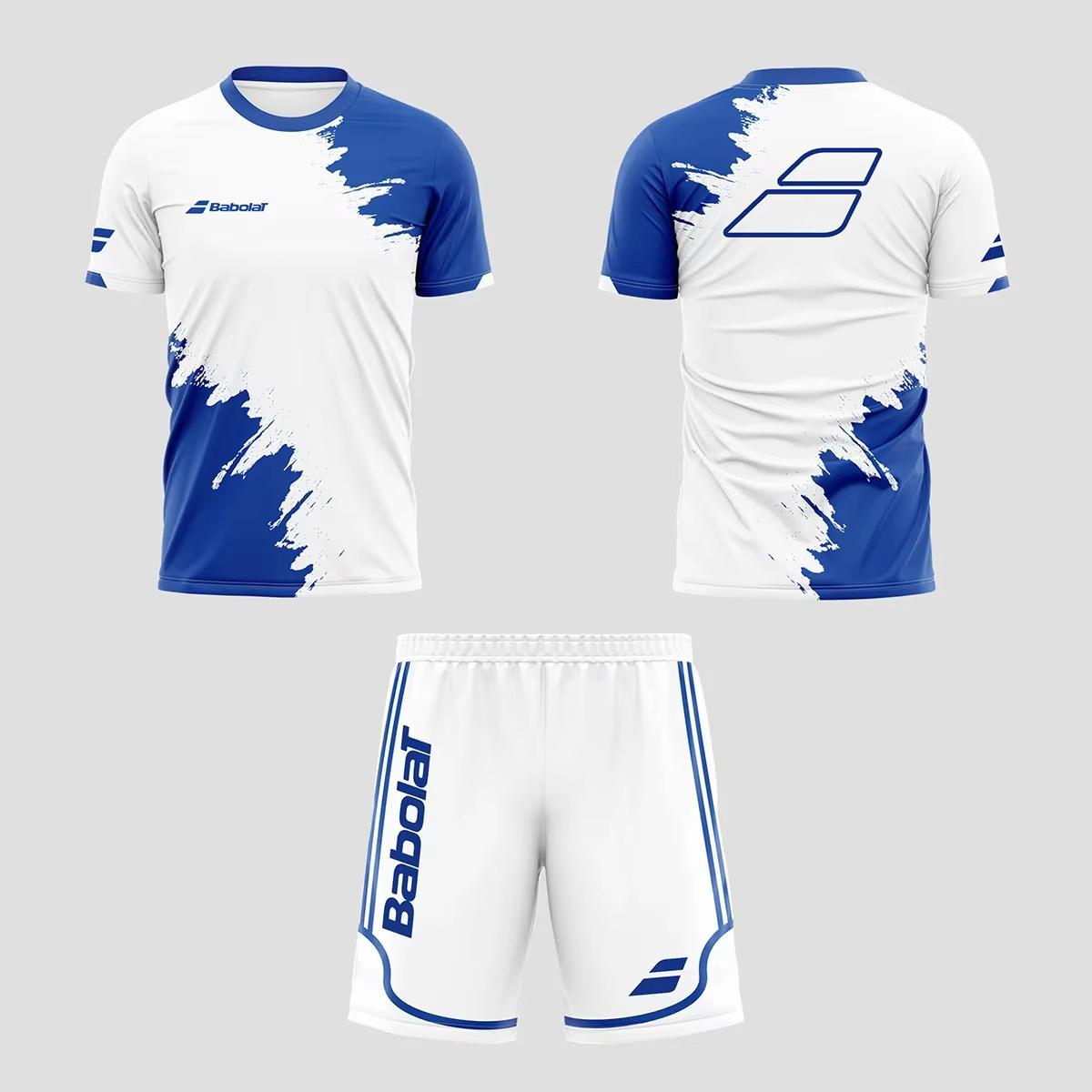 2025 neue Herren Sommer Tennis Atmungsaktive Set, Schnell trocknend Badminton Lose Set, herren T-shirt und Kurzarm Shorts Set Weiche a L