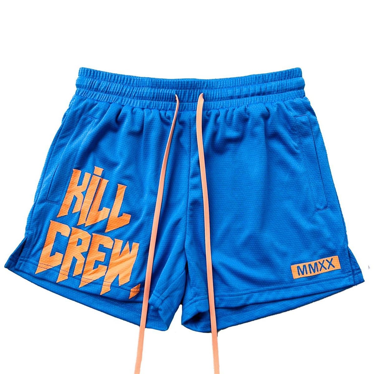 Sommer Bodybuilding Sport Shorts Männer Lässige Quick Dry Bermuda Gym Fitness Running Training Hosen Männlichen Strand Badehose Böden M blau