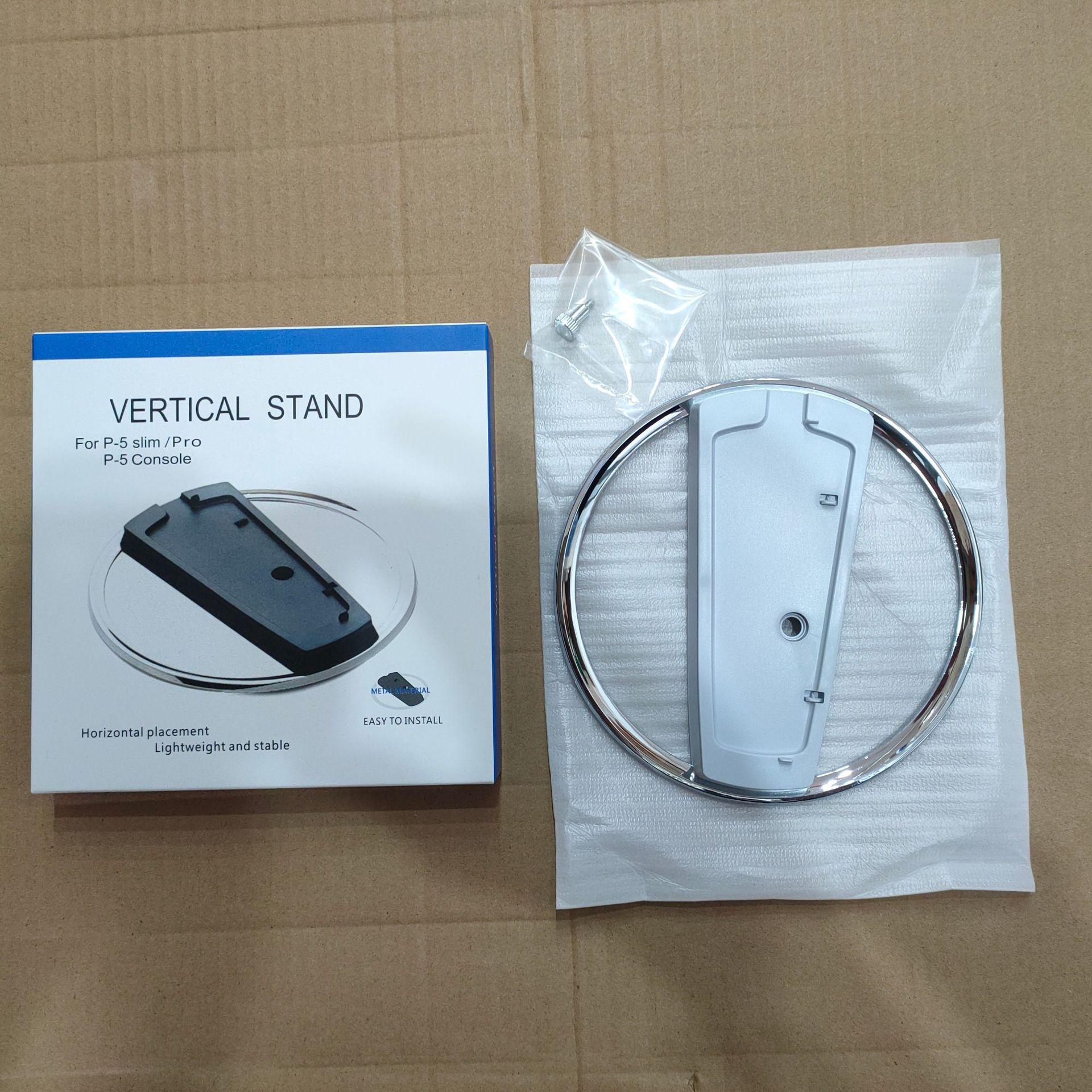 Universeller Vertikalständer für PS5-Konsole: Pro/Slim Runder Metallsockel weiß