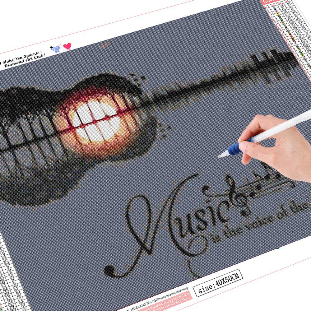 5D-Diamant-Malerei, Musik, Diamant-Stickerei, Verkauf, Landschaft, volles rundes Diamant-Mosaik-Bild 20X30