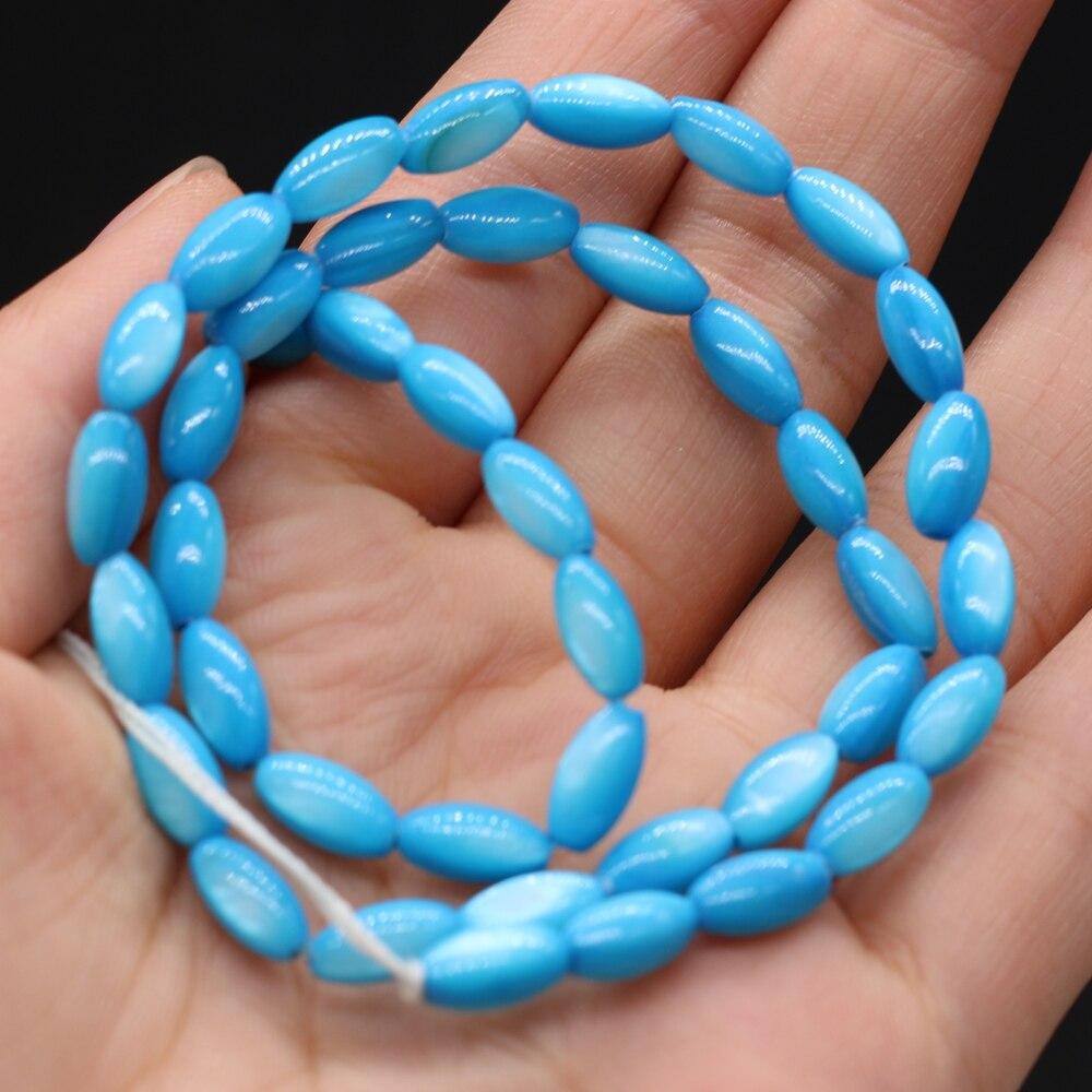 Shell Isolation Perlen Natürliche Meer-Bambus Reis-förmige Perlen Für Schmuck Machen DIY Halskette Armband Ohrringe Zubehör 8x10mm