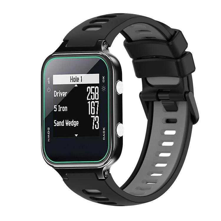 Für Garmin Approach S20 Zweifarbiges Silikon-Uhrenarmband For Garmin Approach S20 schwarz