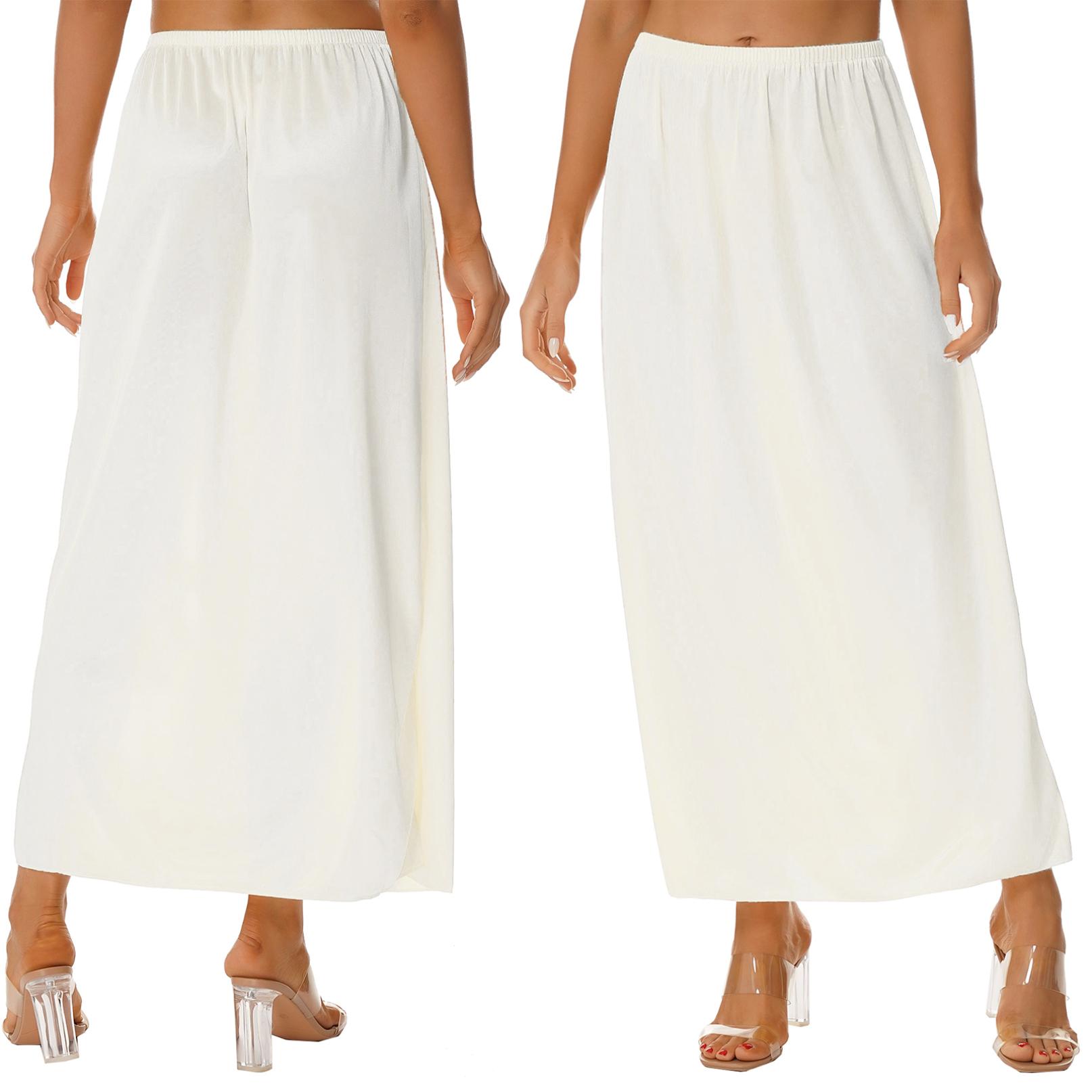 Halbslip Kurz/Lang Petticoat Unterrock Damen Satin Halbslip Halbslips für Unterkleider Slip 3XL weiß