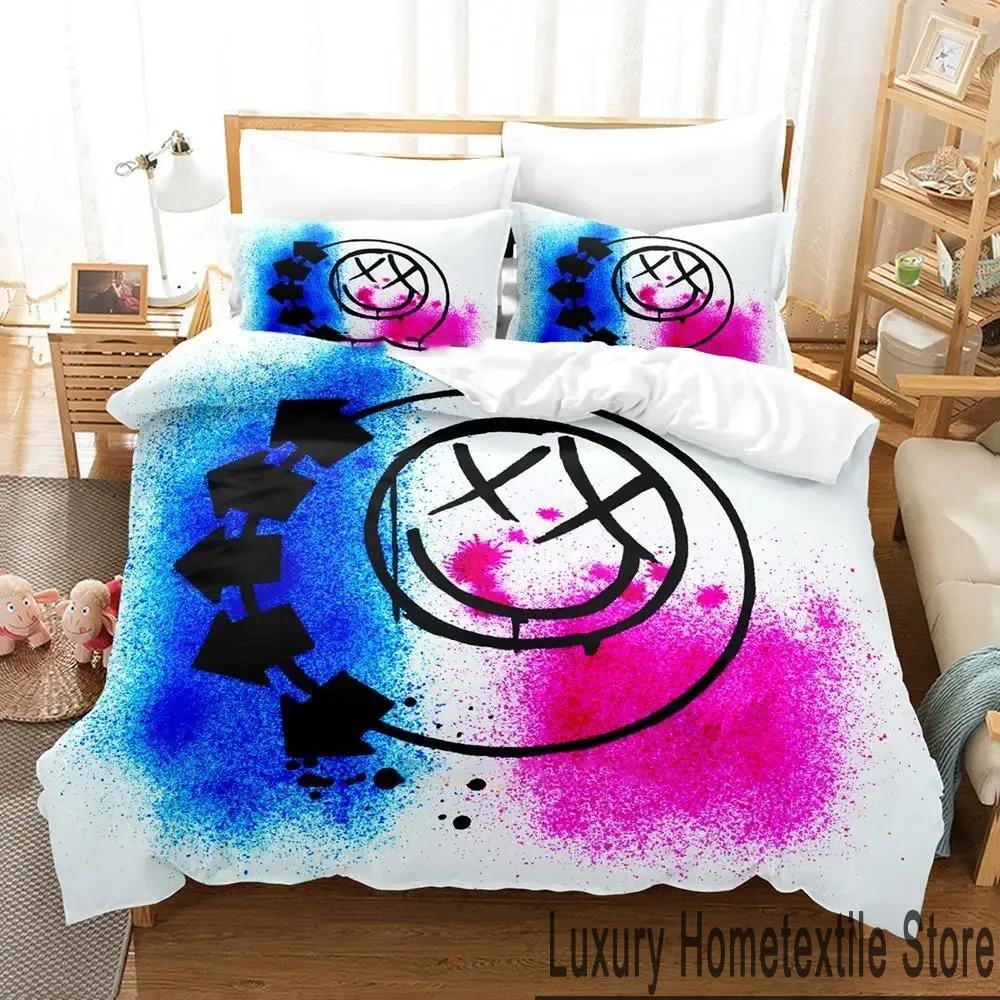 3D Druck Blink-182 Bettwäscheset Jungen Mädchen Twin Queen King Size Bettbezug Kissenbezug Bett Jungen Erwachsene Heimtextilien AU Single 140x210cm