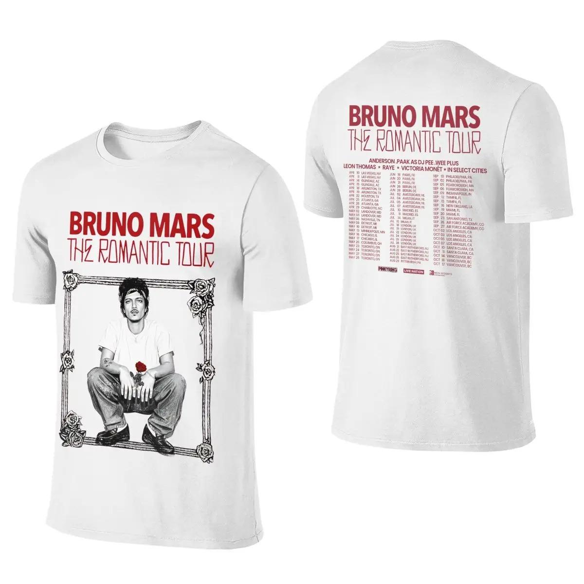 Herren Damen Bruno Mars The Romantic Tour 2026 Hemden Outfits Mode 100% Baumwolle T-Shirt Tee Kleidung Sommer Damen Herren Kleidung XL elfenbein