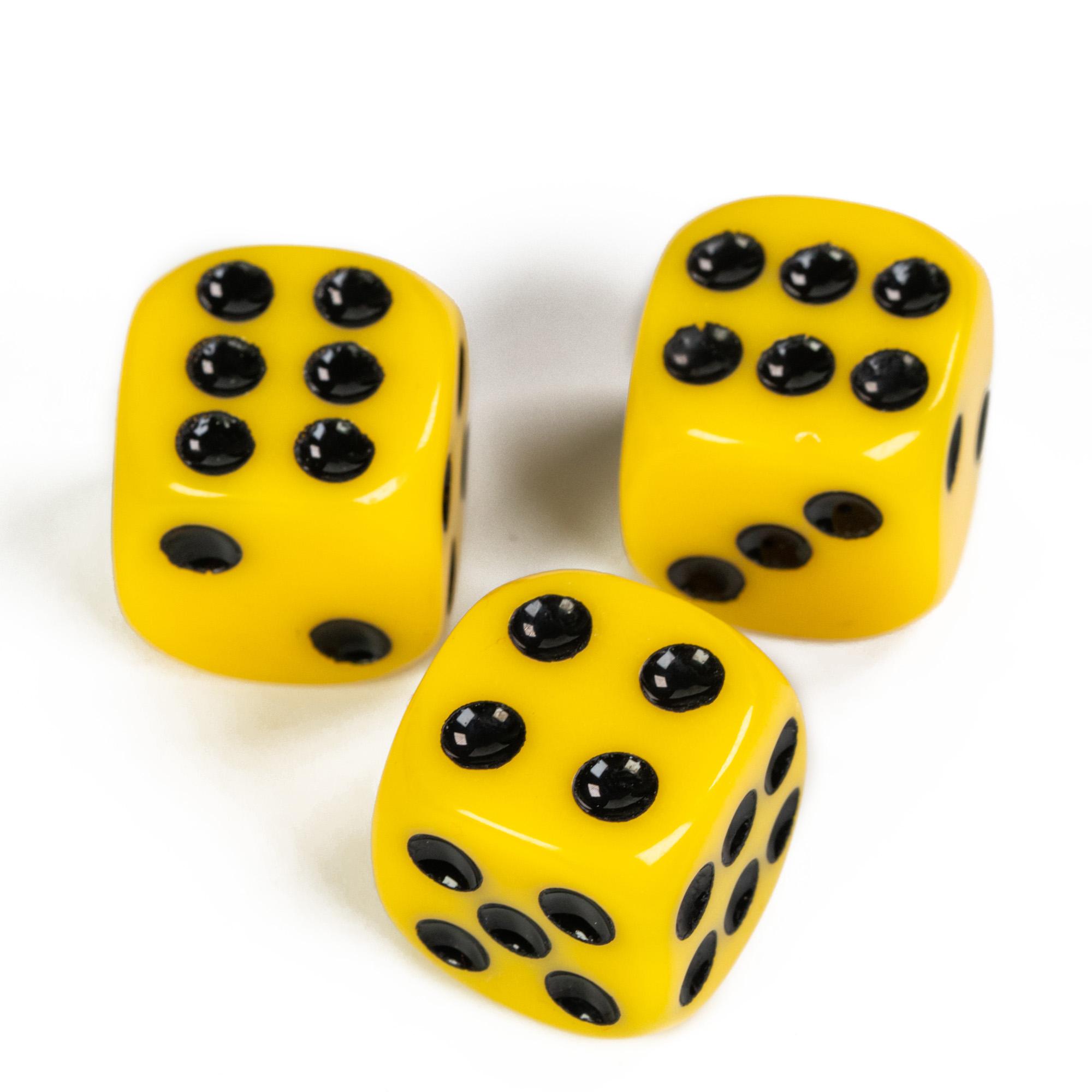 Poludie 10 Stück D6 Sechsseitige Würfel 16 mm Lustige Spiele Würfel für RPG Club Glücksspiel Desktop Party Bar Brettspiel Tischzubehör 10pcs Yellow