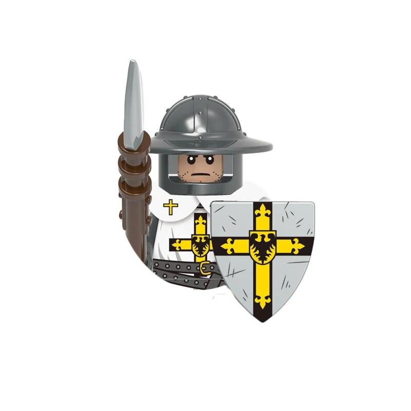 Mittelalterliche Figuren, Bausteine, antike römische Soldaten, westliche Ritter, Krieger, Gladiator, Bogenschütze, Burg, Kriegsziegel, Kinderspielzeug