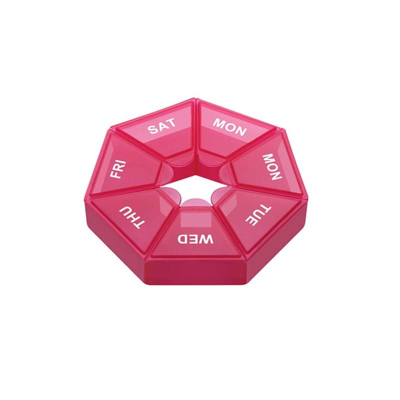 1Pcs Pille Fall Kunststoff 7 Tage Tablet Candy Box Tragbare Lagerung Tablet Halter Reise Veranstalter Pille Dispenser Container rot