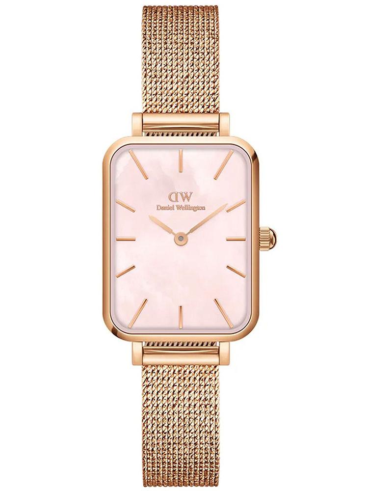 DAMENURSCHENKEL DANIEL WELLINGTON Quadro Pressed Melrose Pearl 20mm DW00100510 + BOX (zw505o)