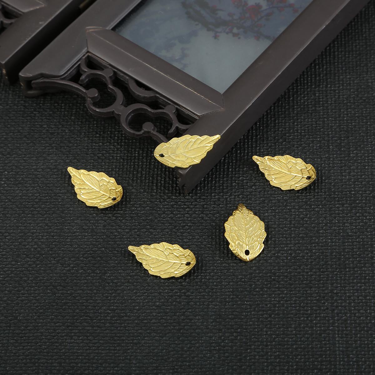 10/20 Stück Metall Kupfer Blatt Verbinder Charm Anhänger DIY Zubehör Zubehör Zubehör für die Schmuckherstellung 03 10×18mm 20pcs gold