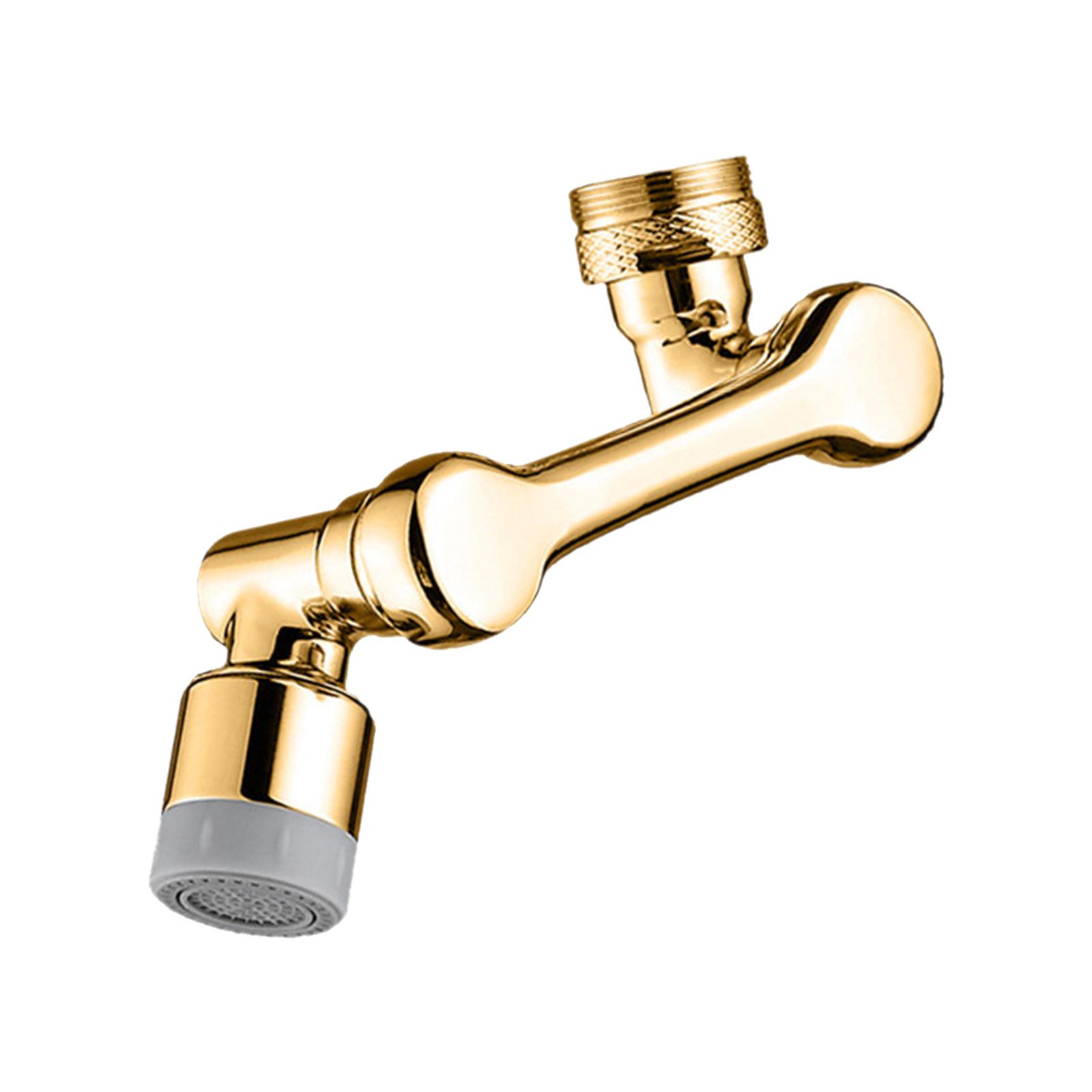 1080 Grad drehbarer Wasserhahn-Verlängerer mit 2 Sprühmodi, drehbarer Wasserhahn-Verlängerer für Waschbecken, spritzwassergeschützter Wasserhahn Type 2 gold