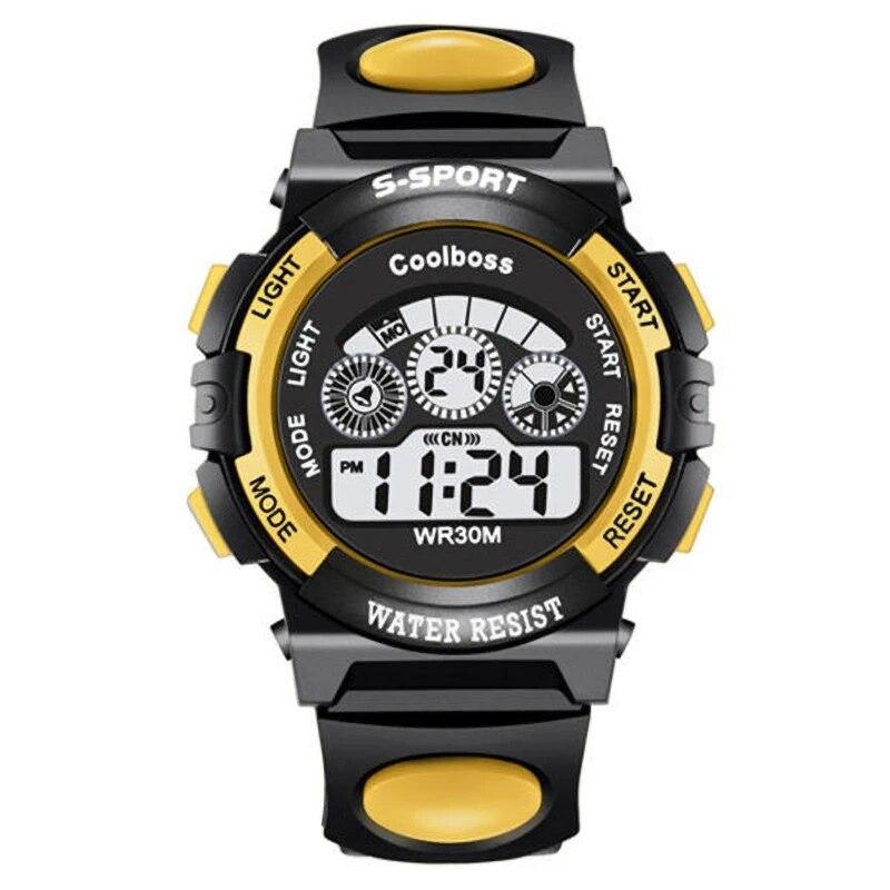 Kinder Uhren Digitale Sport Armbanduhr Für Kinder Jungen Mädchen Silikon Armband Wasserdicht Mode Einfache Große Zifferblatt Uhr gelb