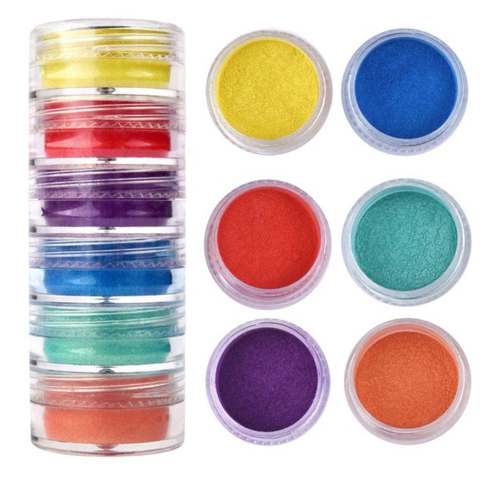 6 Farben/Set, neuer Glimmerpulver, Glitzer, Perlenpigment, Mineral, Perlglanz, Epoxidharz-Farbstoff 05