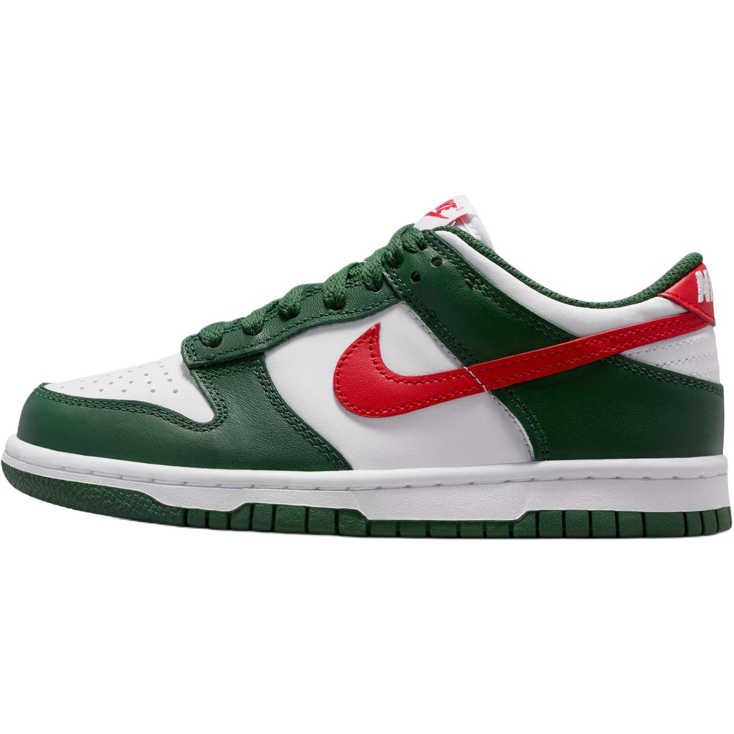 Nike Dunk Low GS Tanne/Weiß/University Rot Kinder Sneaker Grün IO7453-323 35.5