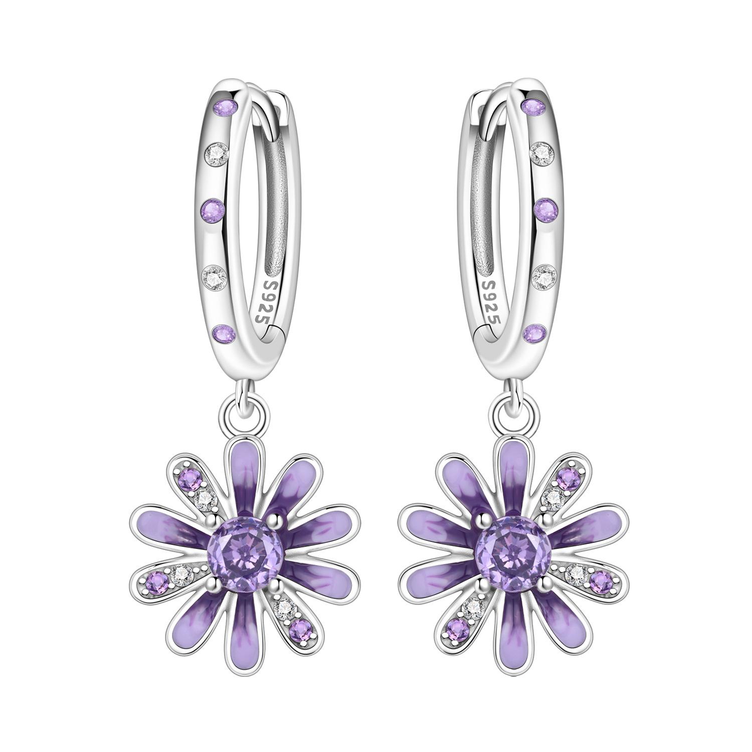 Orstarry 925 Silber Blaue Hortensienblüten Ohrringe Original Schmuck Hängeohrringe Schmuck Party Jahrestagsgeschenke