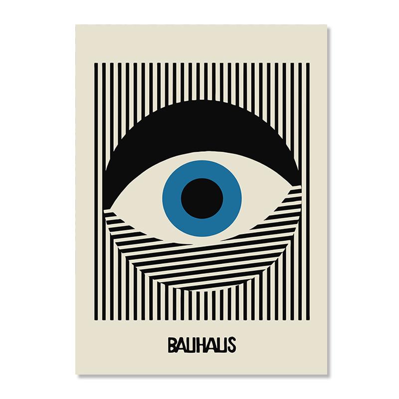 Abstrakte Bauhaus-Linie Leinwandmalerei, Schwarzauge-Leopard, moderne nordische Wandkunst, Poster und Drucke, Bilder für Wohnzimmerdekor 21x30cm No Framed