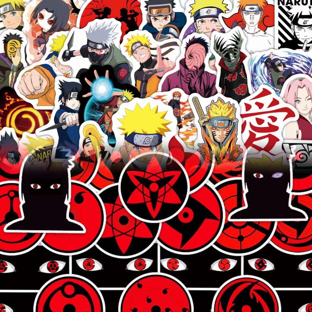 10/50/100 Stück Anime Sharingan Aufkleber Graffiti Aufkleber für DIY Gepäck Laptop Skateboard Motorrad Fahrrad Aufkleber 10pcs