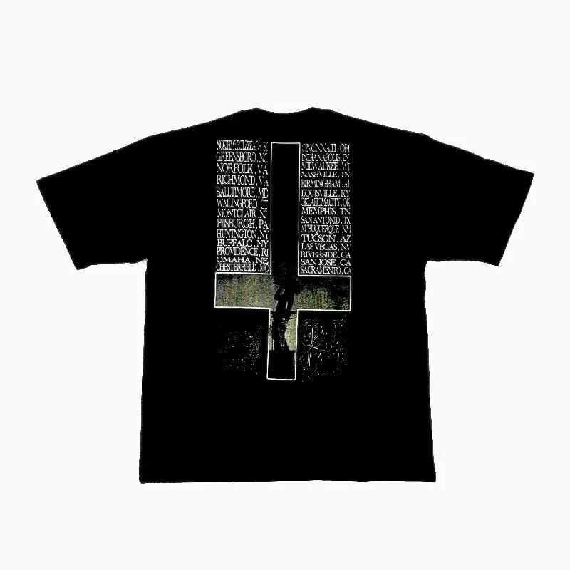2025 Opium Ken Carson Limited Edition Peripheres Porträt Kreuzdruck Kurzarm T-Shirt Tee Sommer Neu Lässig Lockere Oberteile M gray