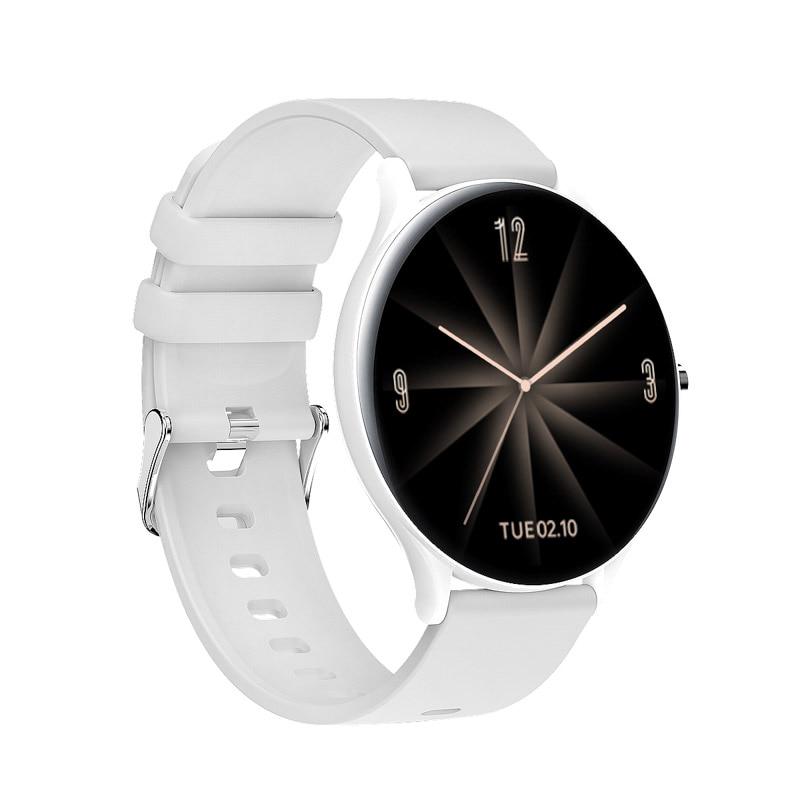Scione Ultradünne Smartwatch für Herren und Damen, voller Touchscreen, Bluetooth, Sport-Tracker, Fitness-Smartwatch weiß
