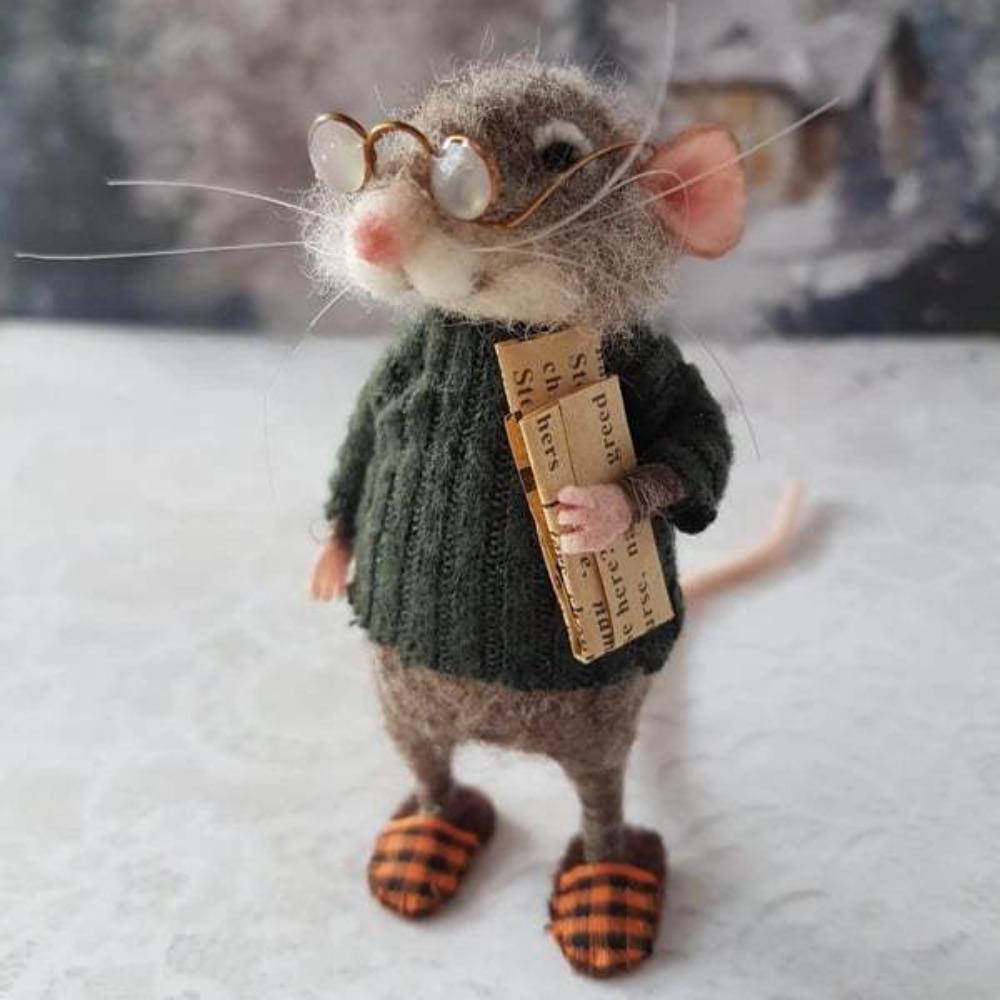 Süße Maus Weihnachten Nadelfilz Maus Basteldekorationen Nadelfilz Nadelfilz Maus Weihnachtsdekorationen Wollfilz