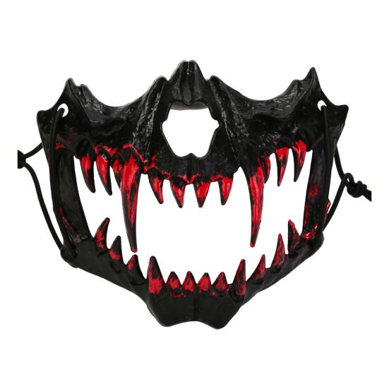 Halbmaske, Horror-Halloween-Kostüm-Requisiten, Tierskelett, Blutmaske mit elastischen Bändern für Halloween, Cosplay, Karneval, Maskeraden