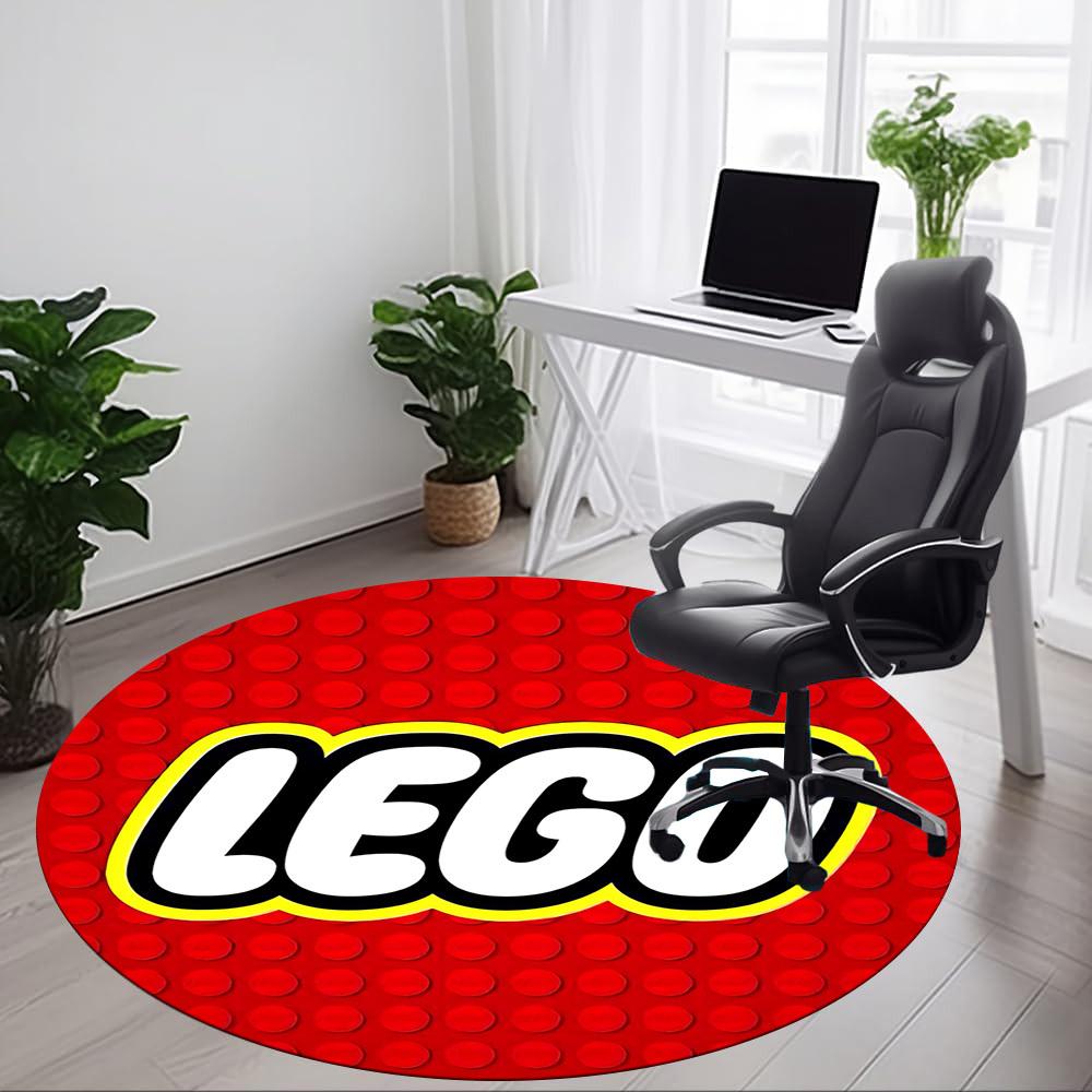 1 Stück Steinbau LEGO Büro Runder Teppich, Indoor-Matte Geeignet für Büro, Schlafzimmer Wohnzimmer Heimdekoration, Raumdeko, Offic a0928182 100cm by 100cm