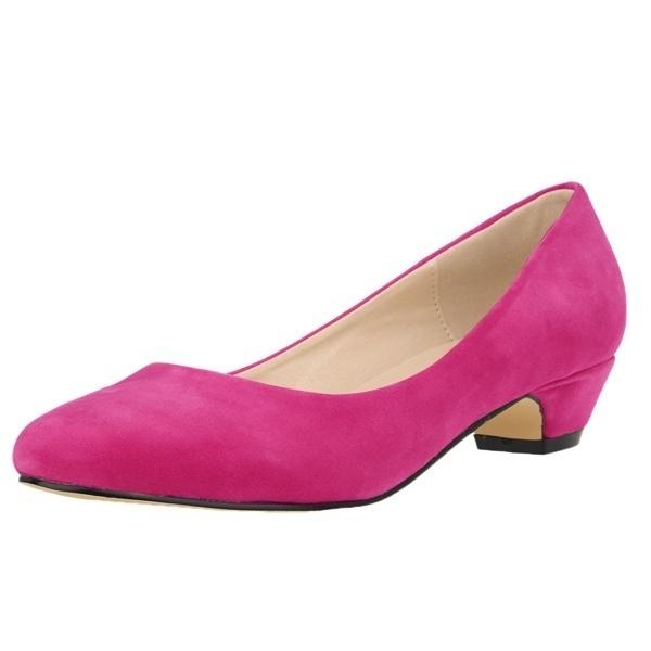 LOSLANDIFEN Neue High Heels Flock Schuhe Frau Dicke Frauen Pumpen Party Spitz Frauen Plattform Heels 36 hellrosa