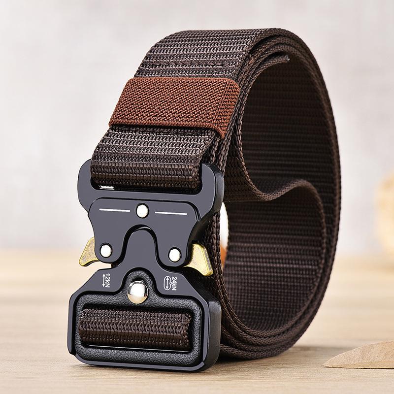 Männer Gürtel Armee Outdoor Jagd Taktische Multi Funktion Kampf Überleben Hohe Qualität Marine Corps Leinwand Für Nylon Gürtel 125cm kaffeebraun