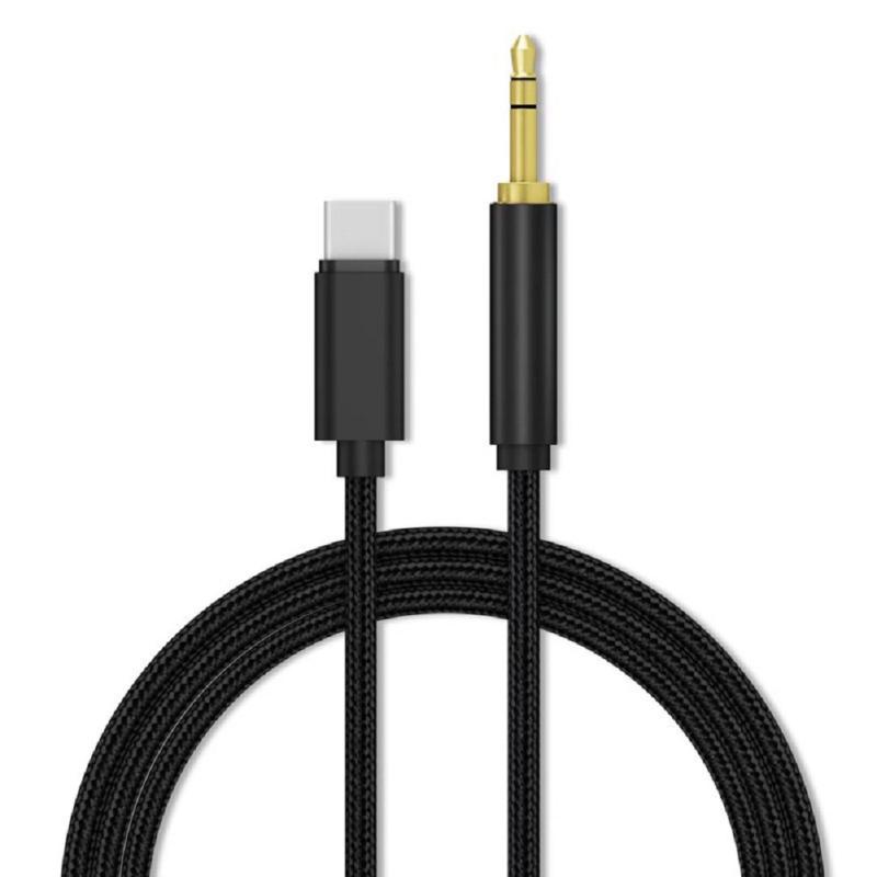 USB Typ C auf 3,5 mm Aux-Audiokabel, Headset-Lautsprecher, Kopfhöreranschluss, Adapter, Handy-Aux-Daten schwarz