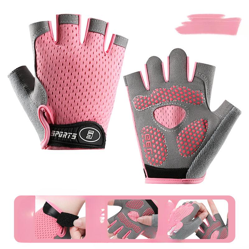 Kinder Sport Halbfinger Schutzhandschuhe Dünn Roller Rutschfest Abriebfest Training Fahrrad Fahrrad Laufrad Atmungsaktiv M