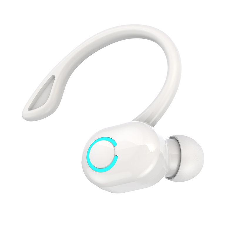 S10 Bluetooth 5.2-Headset, lange Standby-Zeit, Business, Sport, Ohrbügel-Kopfhörer, Freisprechanrufe, Einzelohr-Kopfhörer, kabellose Ohrhörer mit Mikrofon für Telefon weiß