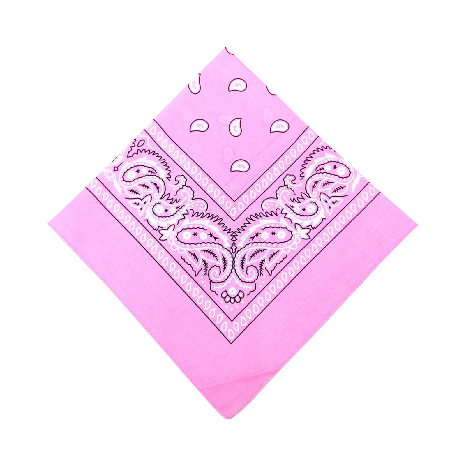 Baumwolle New Tie-Dyed Kopftuch Paisley Scroll Bandana Tie-Dyed Square One Size hellrosa