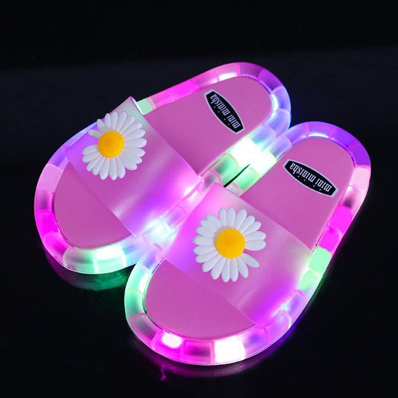 LED Kinder Hausschuhe Baby Sandalen Kinder Schuhe für Mädchen Jungen Leuchtende Schuhe Kleinkind Mädchen Hausschuhe Kinder Einhorn 34/35#
