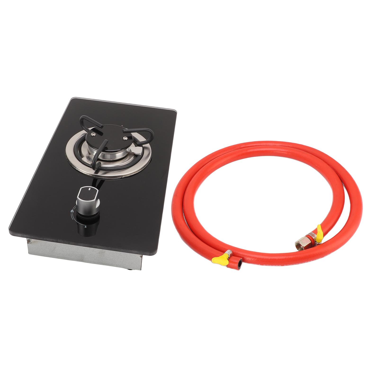 RV-Gasherd, 1 Brenner, Kochfeld, 1,8 kW Leistung, stufenlos einstellbares Feuer, gehärtetes Glas, für Yachten