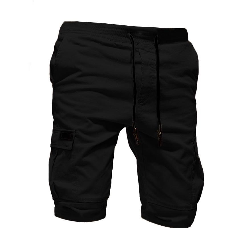 Herren-Shorts, grüne Cargo-Shorts, Sommer-Bermudas, männliche Taschen, Jogger-Shorts, lässige Arbeits-Armee-taktische Bermudas XL schwarz