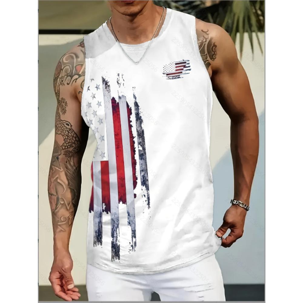 Neue Mode Lässig Vielseitig Hochwertig Graffiti-Stil Herren Rundhals Weste Outdoor Sport Fitness Bequeme Atmungsaktive Weste 4XL