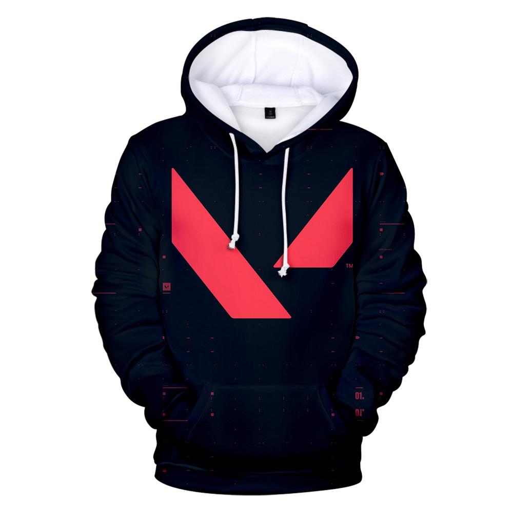 Neuer 3D-gedruckter Kapuzenpullover mit Spiel Valorant-Sweatshirt für Herren und Damen, Herbst- und Wintermode, lässiger großer Kapuzenpullover 5XL