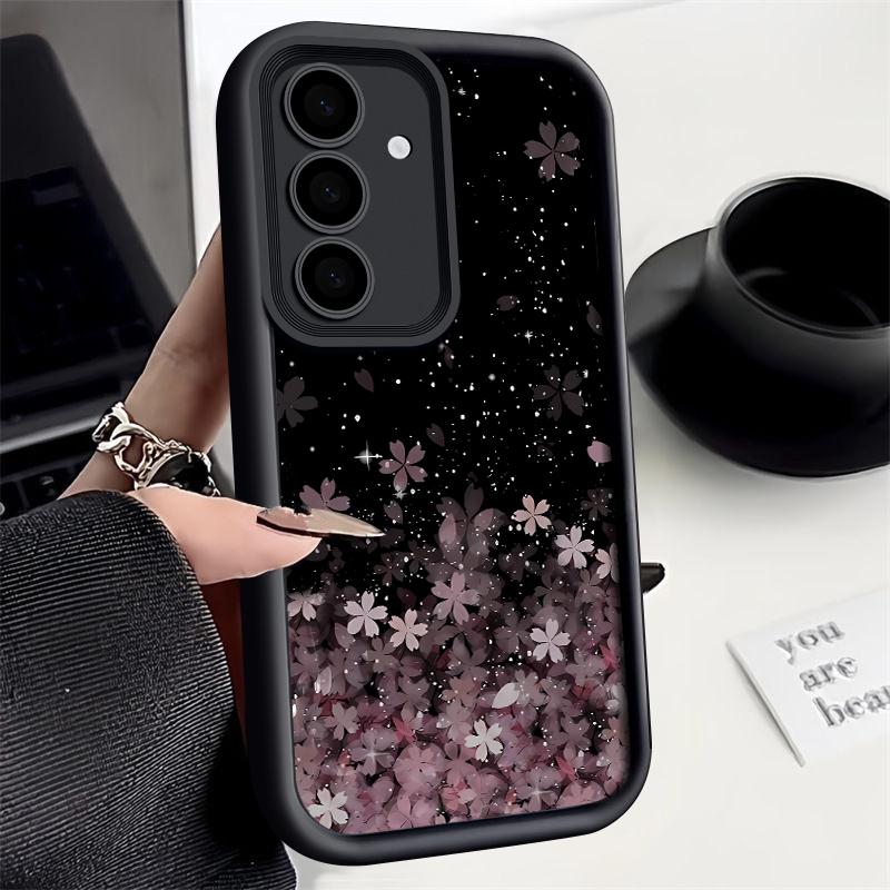 Kirschblüten-Silikonhülle für Samsung Galaxy S25 Edge S26 S24 S23 Ultra S24 FE A57 A55 A15 A16 A17 A35 A25 A56 5G TPU-Abdeckung Samsung S25 Edge