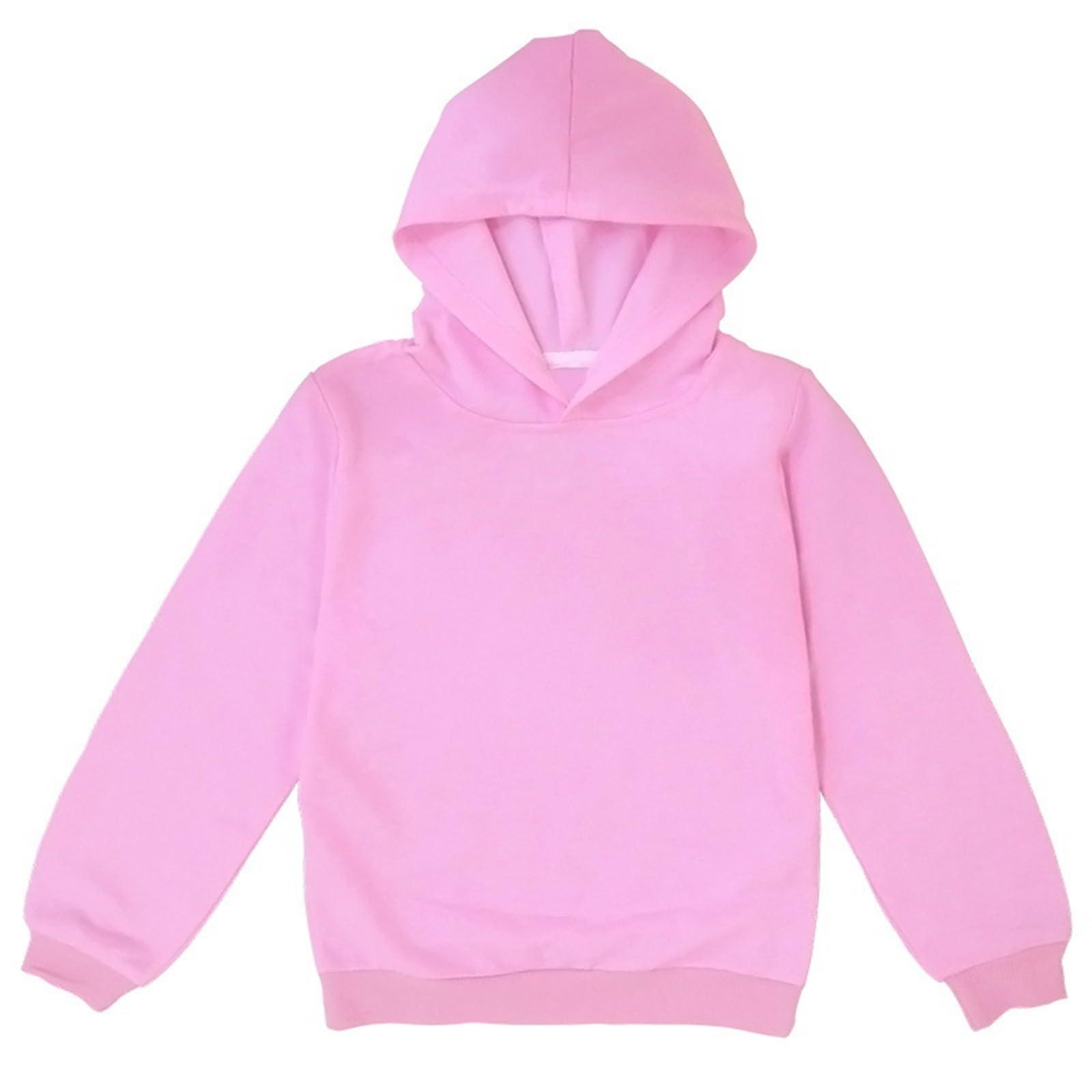 Kindermode Einfarbiges Pullover Lässiges Vielseitiges Kapuzensweatshirt 160 rosa