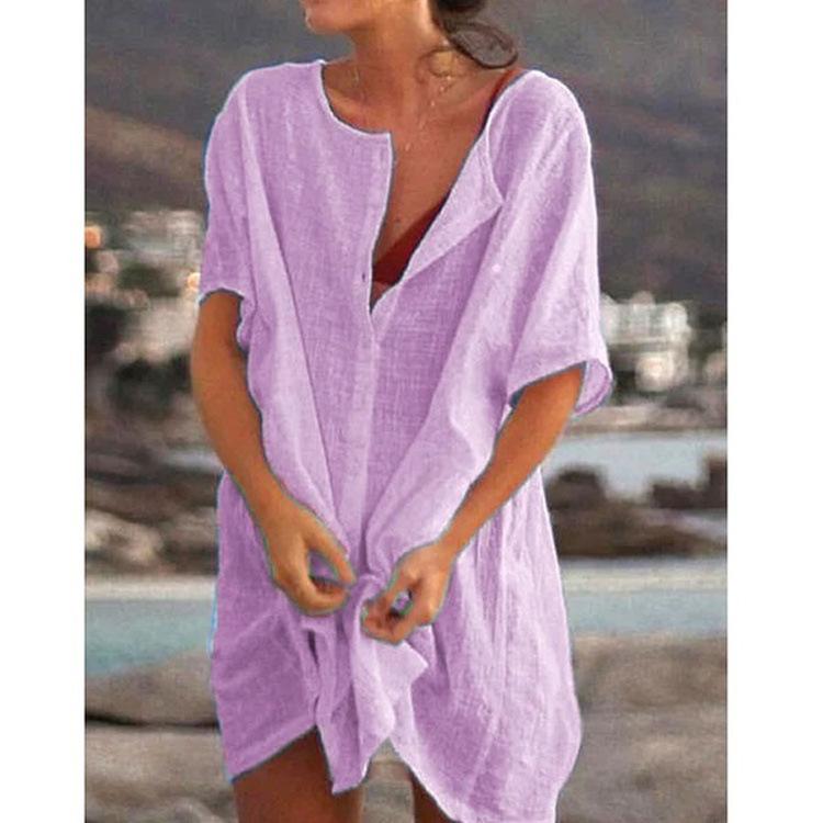 Frühlings- und Sommerkleider in Übergröße, modische Kleidung, lässige Kurzarmkleider für Damen, Strandkleidung, Robe Femme, Bademode, Überzug 7XL violett