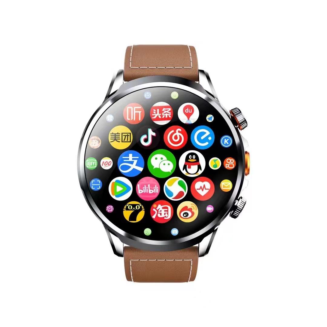 128G SIM-Karte Smartwatch Runder Bildschirm Kartentelefon Uhr 1,95-Zoll-Smart Watch Kamera Herzfrequenz NFC