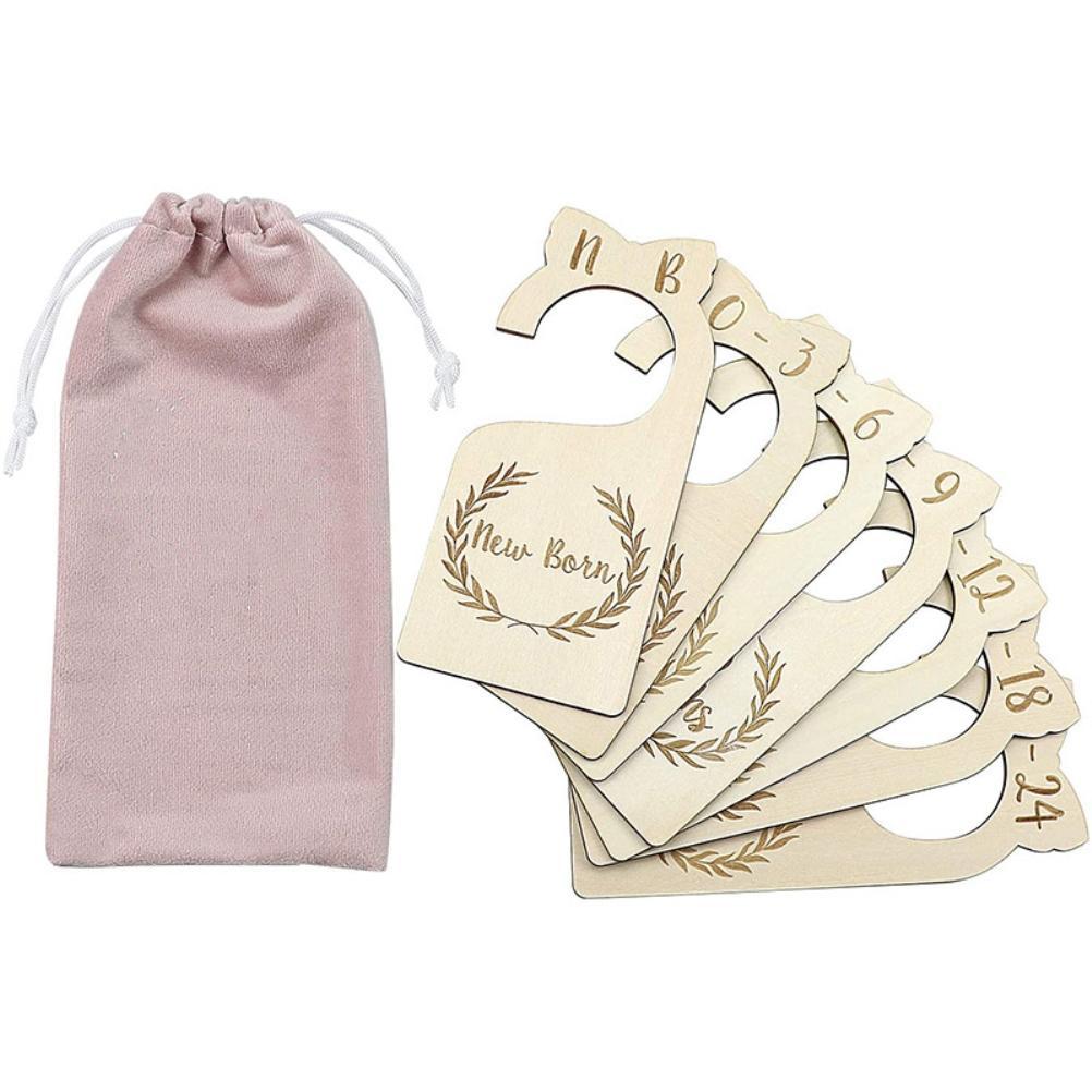 7 Stück Holz Baby Kleiderschrankteiler von Neugeboren bis 24 Monate Baby Kleiderschrank Organizer Kinderzimmer Dekor Baby