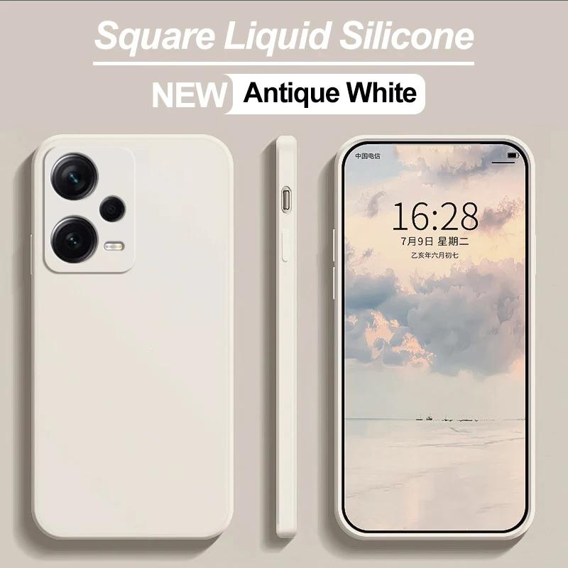 Redmi Note 12 Pro Hülle Quadratische Flüssigsilikon Handyhüllen für Xiaomi Redmi Note 12 Pro Plus Note 12S 4G Note12 5G Redmi 12 4G Soft Cover Redmi Note 12 Pro 4G weiß