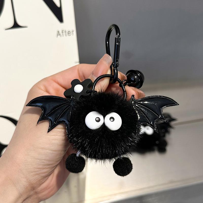 Kleiner Teufel Plüsch Schlüsselanhänger Damen Tasche Anhänger Schöner Schlüsselanhänger Flauschige Stofftiere Halloween Ornament Geschenke schwarz