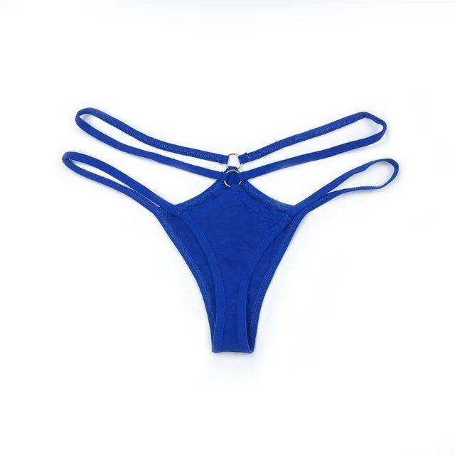 Dünne Riemen Tanga Frauen Niedrige Taille Höschen Sexy Unterwäsche Damen Briefs Lingere Panty Unterwäsche Bequeme Damen Dessous Tangas L blau